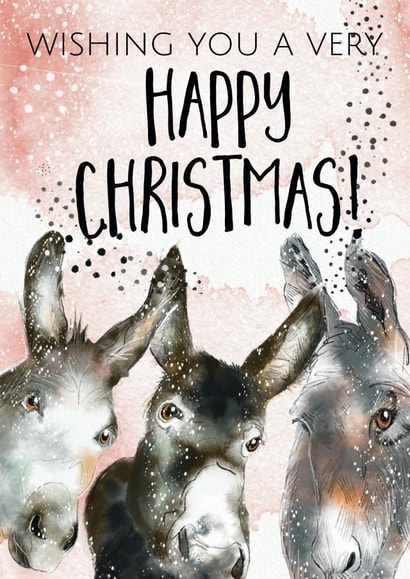 Donkey themed Christmas Card created by Jo Scott Art