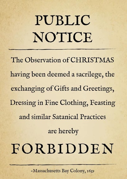 Christmas Celebrations are hereby Forbidden Funny Anti-Christmas Card created by Wit & Wisdom
