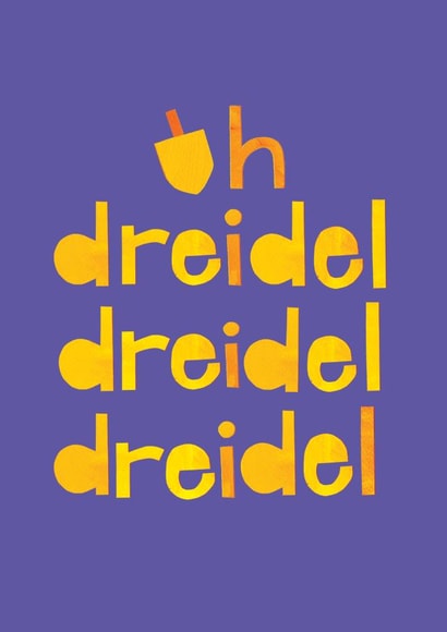 Dreidel Chanukah card created by Eden Fay