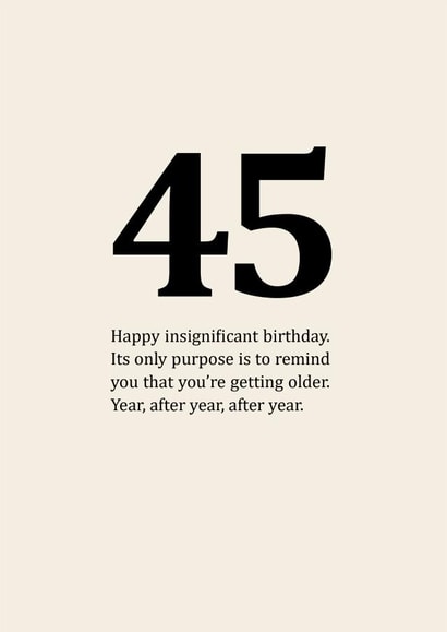 Insignificant 45th Birthday Card created by Sassy Sarah