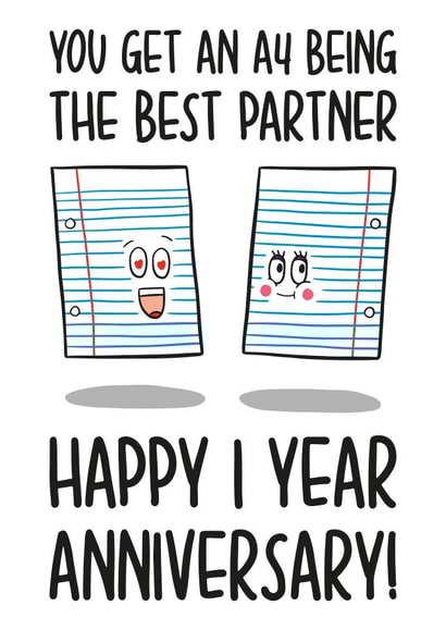 Paper 1 Year Anniversary A6 Card created by TeePee Creations
