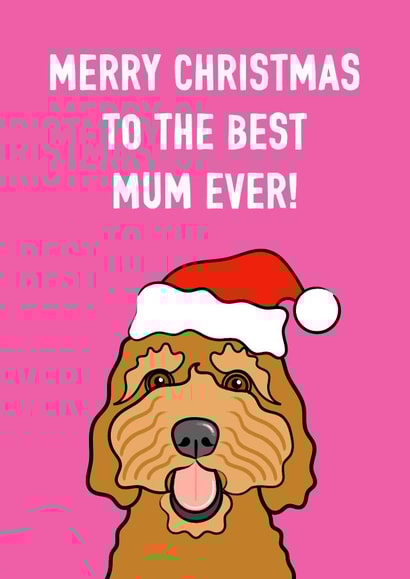 Cute - Fluffy - Modern - Cockapoo - Dog - From the Dog - Best Mum Ever - Dog Mum - For Her - Mum - Christmas Card created by Adam Regester