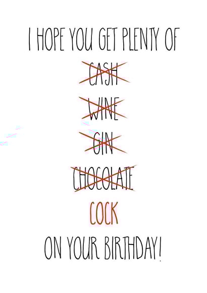 Birthday cock card created by Adam Regester