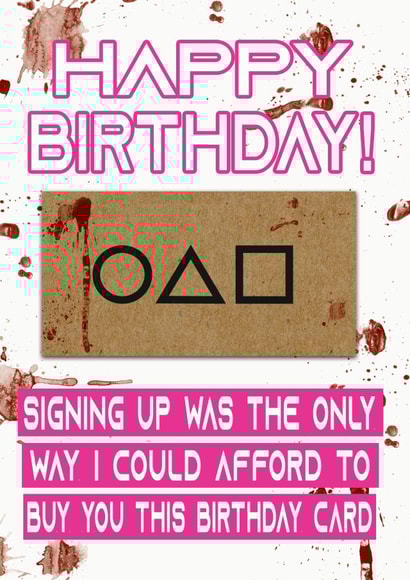Funny Squid Game Netflix Show Happy Birthday Card - Gruesome created by ShortRound888