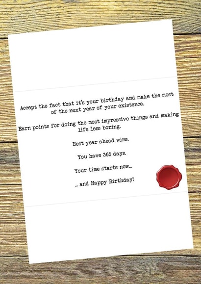 Taskmaster Birthday Card created by Spectrum Cards