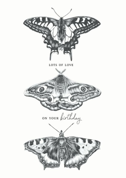 Lots Of Love On Your Birthday Butterflies & Moth Birthday Card created by Lucy Francis