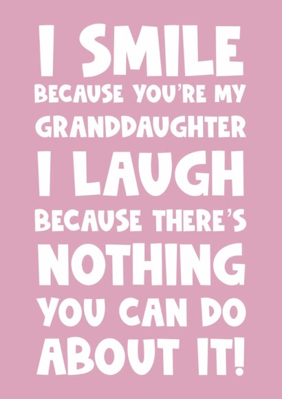 Funny happy birthday greeting card to granddaughter from grandma granddad created by Naomi Park