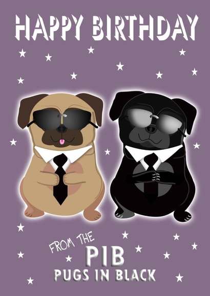 Happy Birthday From the Pugs In Black created by Puggy Designs
