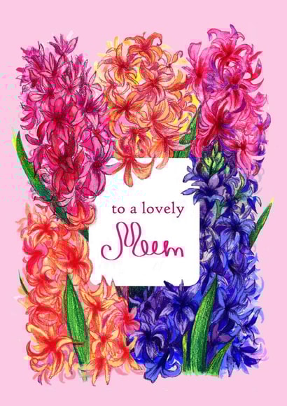 Happy mother's day card for mom with hyacinths created by Katycharm