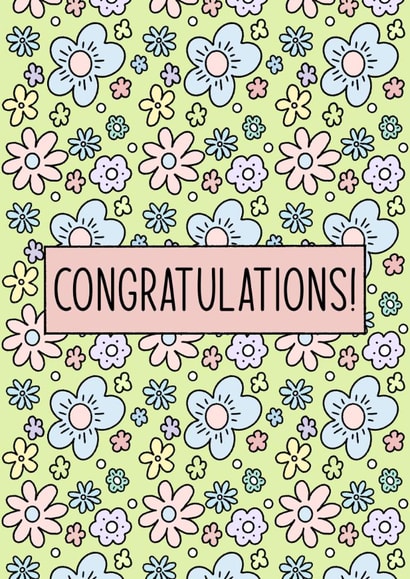 Floral congratulations, well done, new job, flowers, for her, graduate, good job created by By Emma Dearling