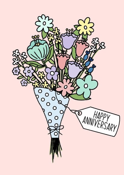 Bunch of flowers, happy anniversary, for her, for mum, for girlfriend, floral created by By Emma Dearling