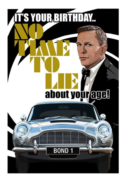 JAMES BOND DB5 BIRTHDAY CARD created by RetroMotion Artwork
