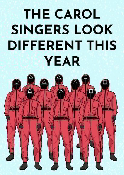 Squid game Christmas card 1001 created by Doublea