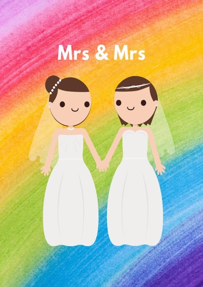 Mrs & Mrs - Cute rainbow wedding card created by Made by Betty