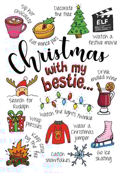 Best Friend Christmas Bucket List card created by Eskimo Kiss Designs