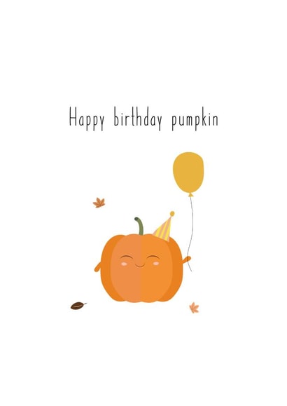 Pumpkin birthday card created by Giggl Greetings 