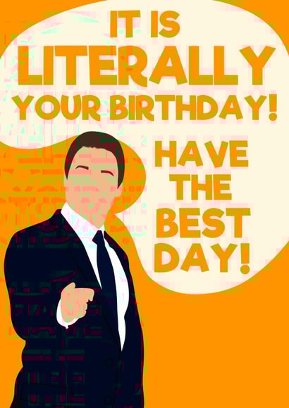 Chris Traeger It Is Literally Your Birthday Card created by TORIAillustration