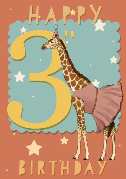 Happy 3rd Birthday created by Molly & George Illustration