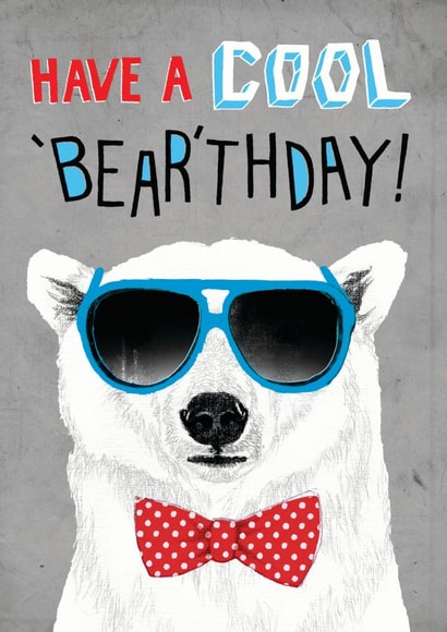 Cool bear 'Bear'thday design created by Pencilface