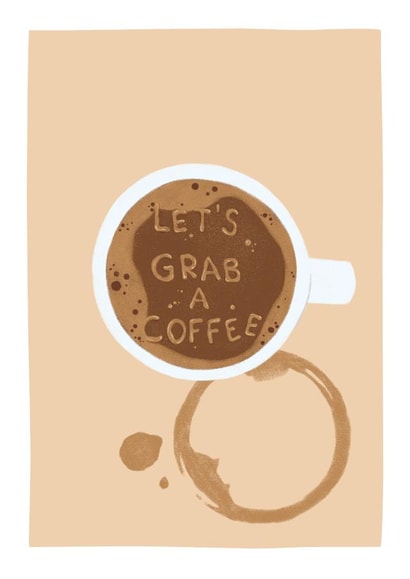 Lets Grab a Coffee Coffee Stain Card created by Rita Costa