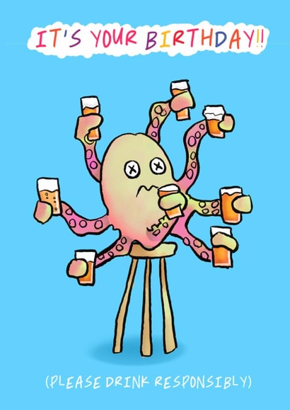 Octopus Birthday Card created by Bizzare Triangle Love