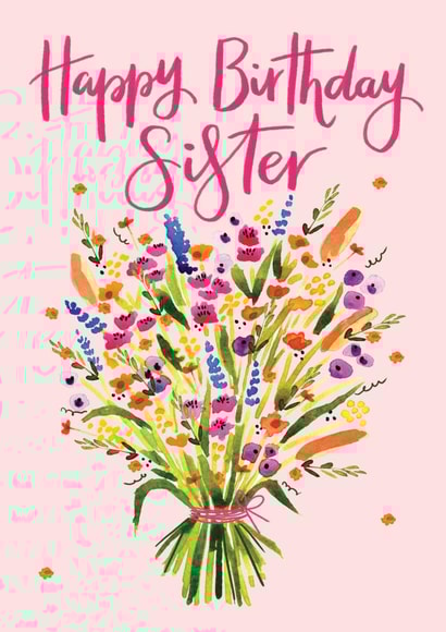 Pretty floral Happy Birthday Sister card created by Making Meadows Ltd