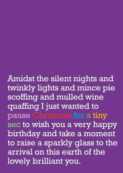 Christmas Birthday Card - Happy Birthday Card - Best Friend - December Birthday created by The Right Lines