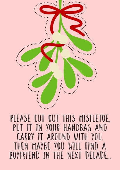 Single friend funny Christmas card created by The Girl Next Draw Cards