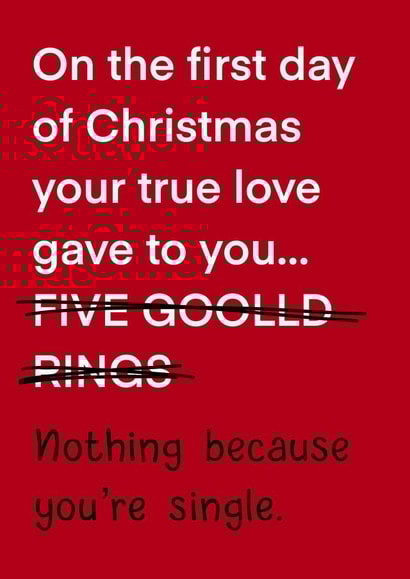 Funny single friend Christmas card created by The Girl Next Draw Cards