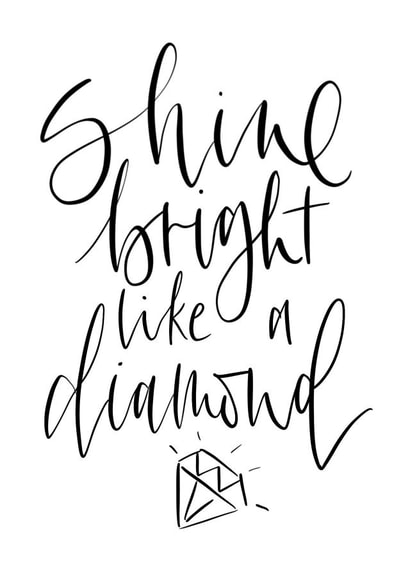 Shine Bright Like A Diamond greeting card created by Kayleigh Tarrant