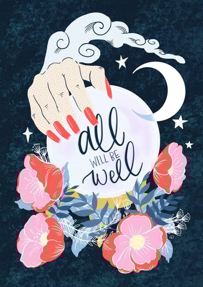 Crystal ball and floral all will be well in the future card created by Envy Row