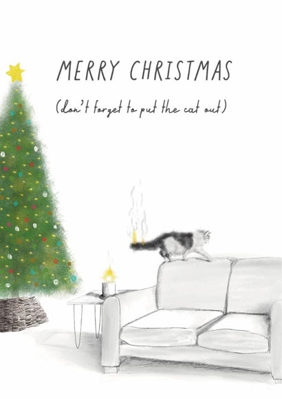 Funny Cat Christmas Card created by Urban Collie