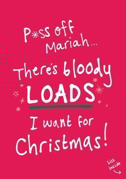 P*ss Off Mariah Carey Christmas Card created by Bow & Bell