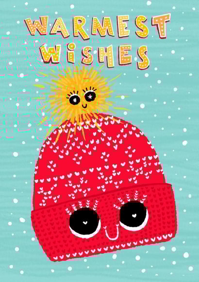 Christmas card - Warmest Wishes - Cute Sweet illustration - Holiday Greetings created by Paula Romani Studio