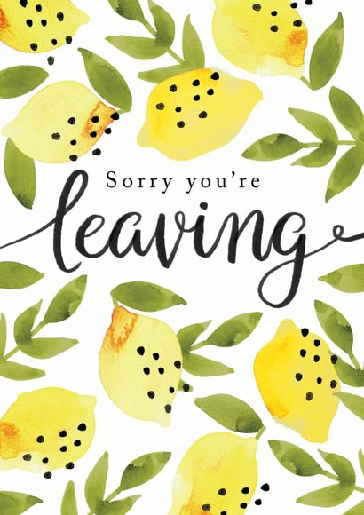 Sorry you're leaving Botanical Lemon card created by Making Meadows Ltd
