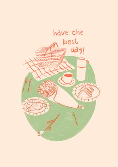 Arty Birthday Card - Have The Best Day! - Picnic created by Lydia Ellen Greaves