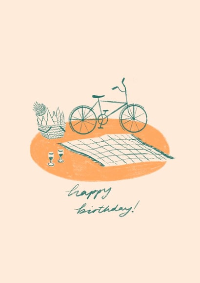 Cute Birthday Card - Picnic - Bike created by Lydia Ellen Greaves
