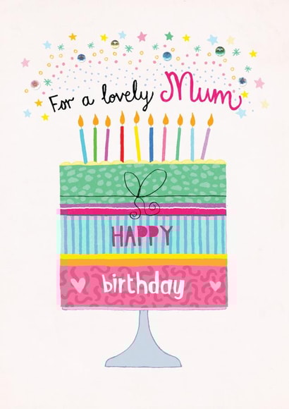 Lovely Mum Birthday cake design created by Pencilface