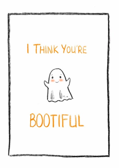 Spooky Halloween Ghost on the outside, Bootiful on the Inside created by Rebecca Bagley