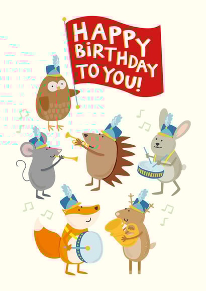 Happy Birthday To You, From The Cutest Animal Band created by Holly Newth
