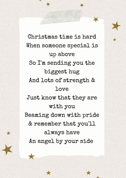 Thinking of You - Christmas Sympathy Card - Stars - Loss - Christmas Time Is Hard - Strength - Love - Angel - Christmas Card created by Moonshine Prints
