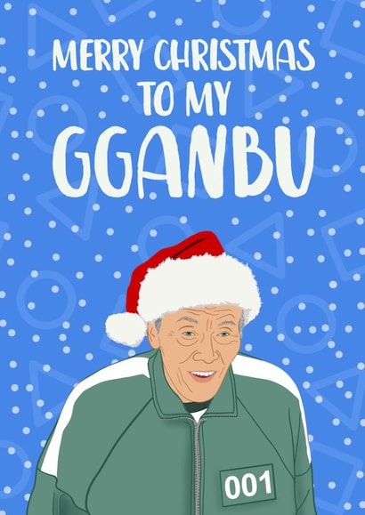 Squid Game 'Gganbu' Christmas Card created by The Cake Thief