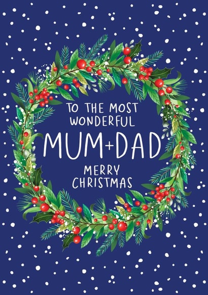 Wonderful Mum And Dad Wreath Christmas Card created by Amy Florence Design