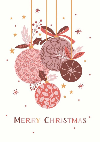 Pink Baubles Merry Christmas Card created by Catherine Bancroft