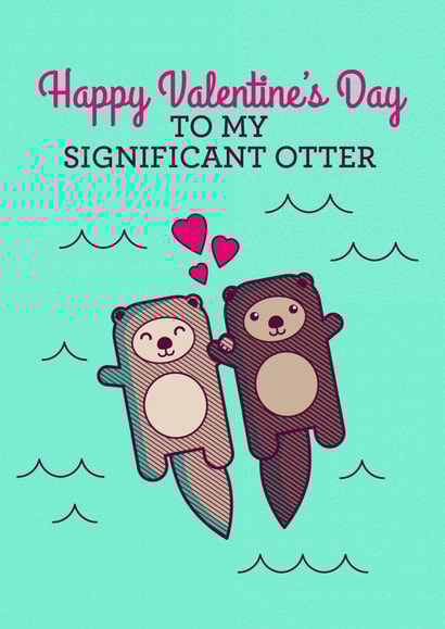Happy Valentine's Day to my Significant Otter Love Card created by Tiny Bee Cards