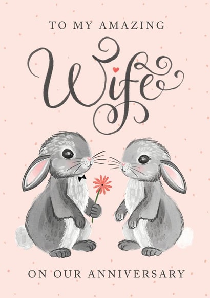 Cute Bunnies Happy Anniversary Wife card created by Making Meadows Ltd