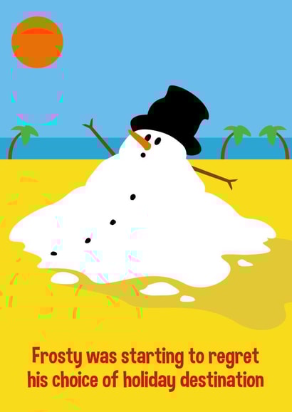 Frosty on holiday Christmas card created by Nifty Cards