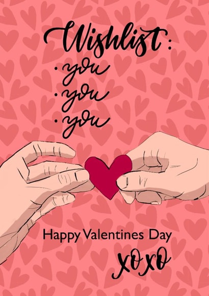 Wishlist Happy Valentines Day Card created by Natalie Ryan