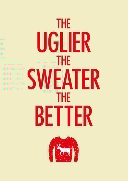 Ugly sweater Christmas card created by Nifty Cards