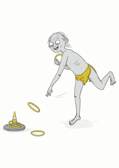 Five Gold Rings Gollum Christmas Card created by Chloe illustrates